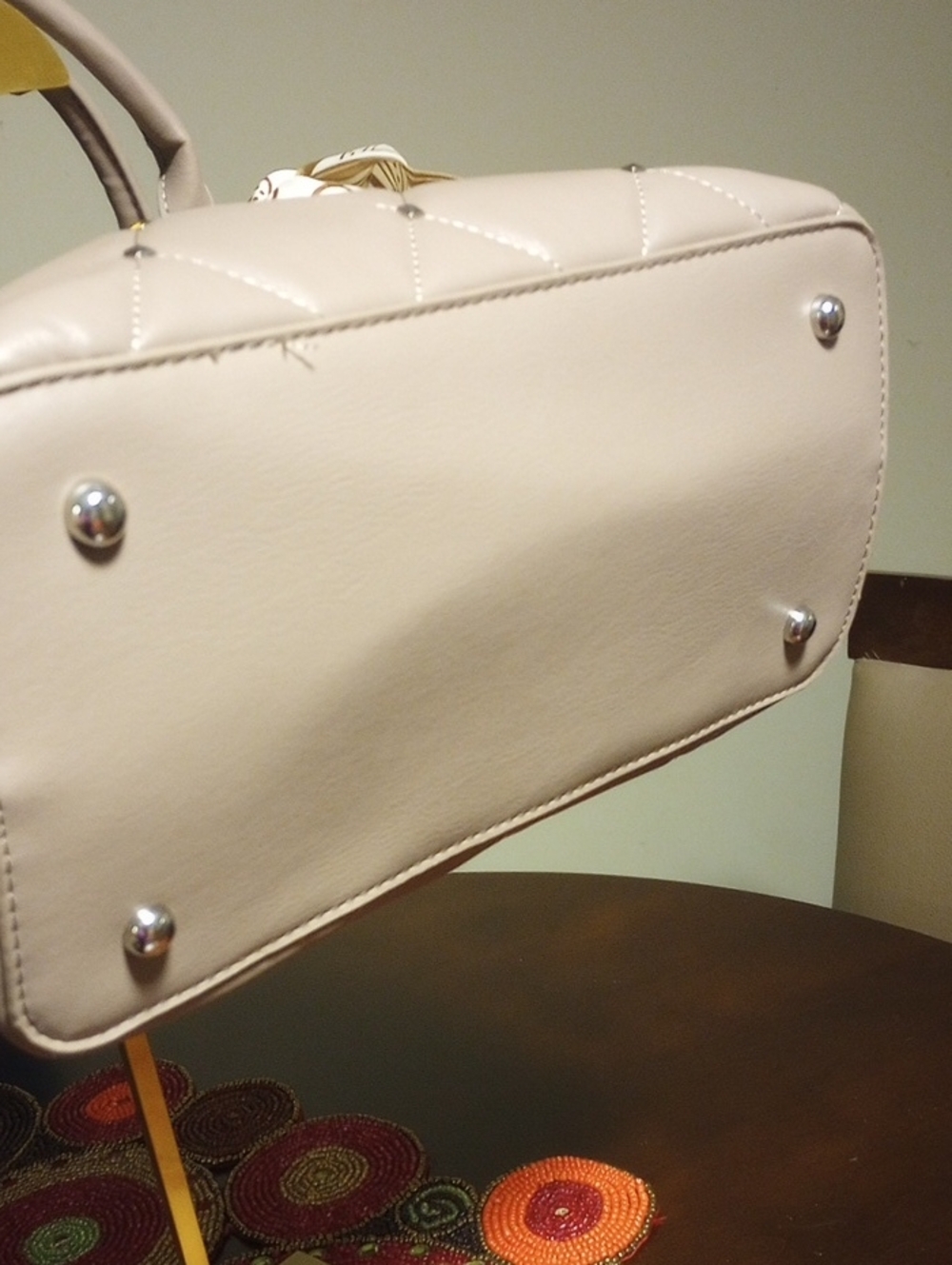 Quilted Dome Satchel w/Crossbody Strap - Picture 15 of 16